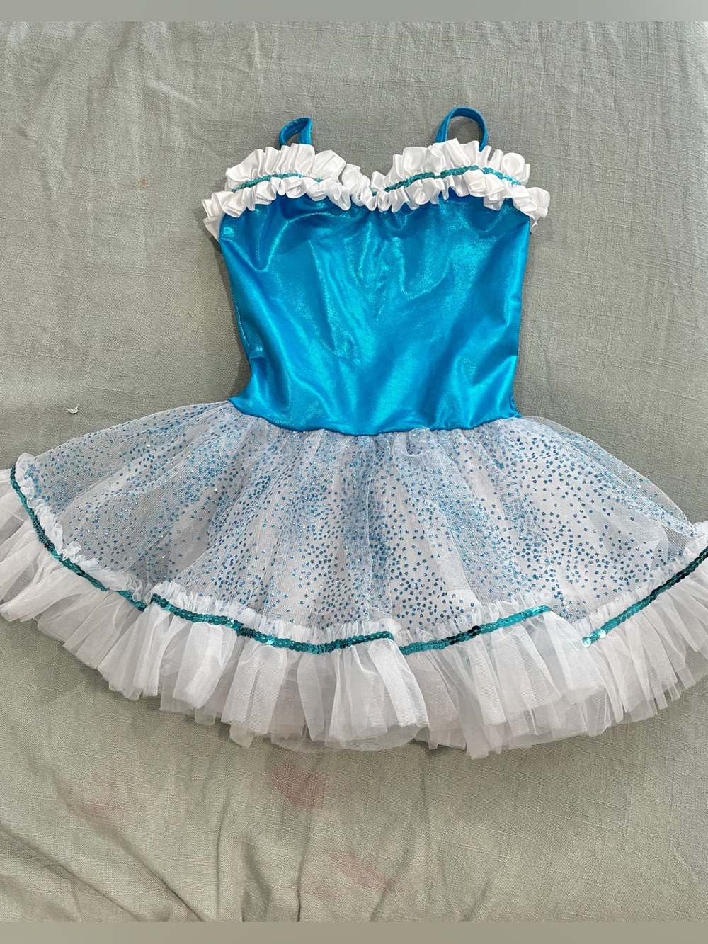Girls Blue & White Sparkle Sequin Tutu Dress/Costume - Size S (4-6)